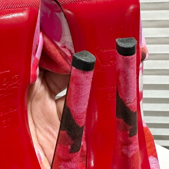 🌺CHRISTIAN LOUBOUTIN🌺 Canvas Floral d'Orsay Pumps Size: 37 - Picture 9 of 11